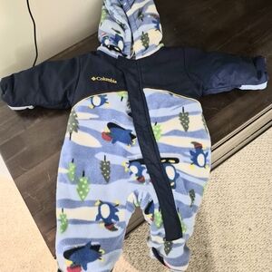 Columbia Blue Penguin Print Kids One Piece